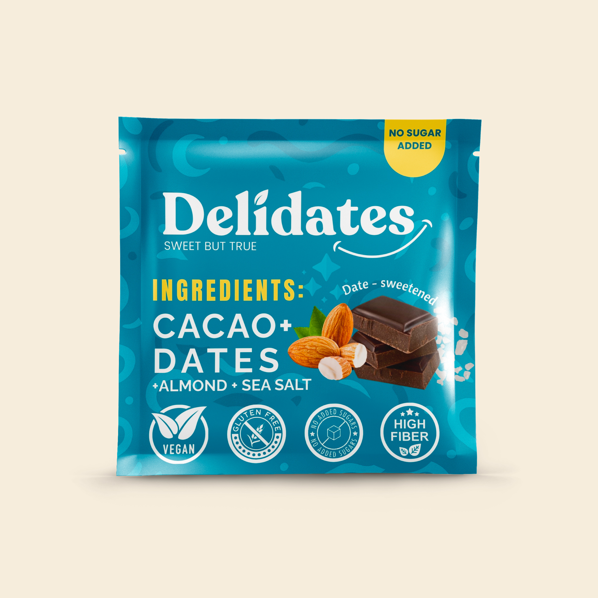 Delidates Almond & Sea Salt Date Dark Chocolate